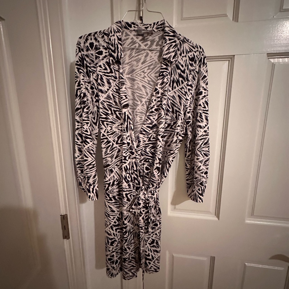Neiman Marcus Black and White Geometric Dress